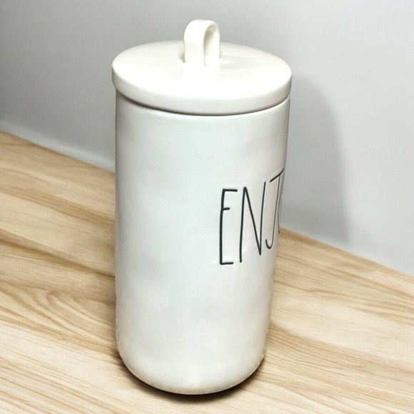 Rae Dunn Tall ENJOY Storage Canister Lid That Seals Mint Condition Collectible - Picture 9 of 17